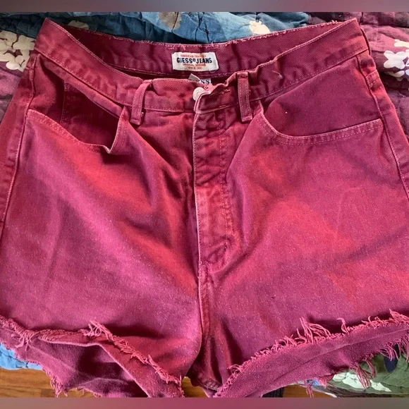 Vintage Guess Denim Cuffed Shorts Size 32 - Picture 1 of 3